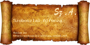 Szoboszlai Alfonza névjegykártya